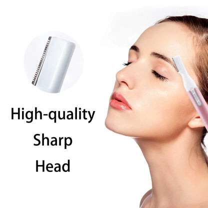 Electric Eyebrow Trimmer Women Face Razors Mini Shaver Battery Operated Small Facial Hair Remover with Comb Personal Epilator for Face Neck Fuzz Lips Body Arms Leg